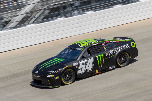DOVER, DE - MAY 15: Ty Gibbs ( 54 Joe Gibbs Racing Monster Energy Toyota) on track during practice for Sunday™s NASCAR, Motorsport, USA Cup Series All-Star Race on May 15, 2026, at Dover Motor Speedway in Dover, DE. (Photo by David Hahn Icon Sportswire) AUTO: MAY 15 NASCAR Cup Series All-Star Race EDITORIAL USE ONLY Icon260515012