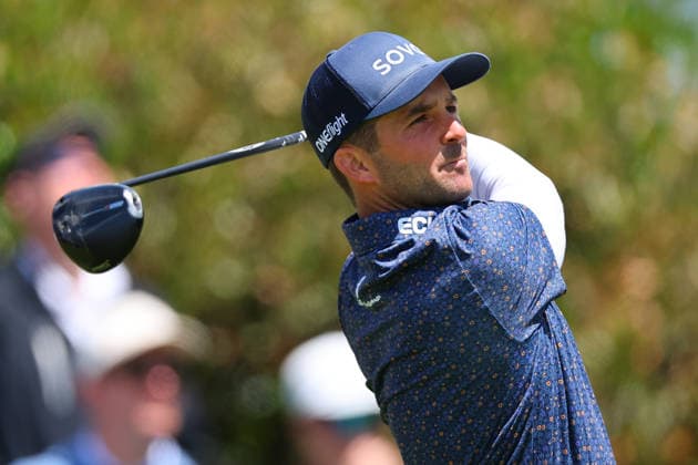 NEWTON SQUARE, PA - MAY 15: Denny McCarthy of the United States tees off at the first tee during Round 2 of the 2026 PGA, Golf Herren Championship on May 15, 2026 at Aronimink Golf Club in Newtown Square, Pennsylvania. (Photo by Rich Graessle Icon Sportswire) GOLF: MAY 15 PGA PGA Championship EDITORIAL USE ONLY Icon260515256702