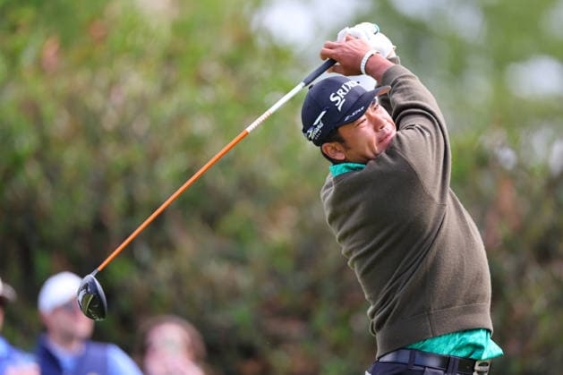 NEWTON SQUARE, PA - MAY 15: Hideki Matsuyama of Japan tees off at the first tee during Round two of the 2026 PGA, Golf Herren Championship on May 15, 2026 at Aronimink Golf Club in Newtown Square, Pennsylvania. (Photo by Rich Graessle Icon Sportswire) GOLF: MAY 15 PGA PGA Championship EDITORIAL USE ONLY Icon260515257392