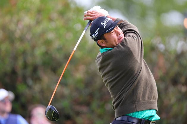 NEWTON SQUARE, PA - MAY 15: Hideki Matsuyama of Japan tees off at the first tee during Round two of the 2026 PGA, Golf Herren Championship on May 15, 2026 at Aronimink Golf Club in Newtown Square, Pennsylvania. (Photo by Rich Graessle Icon Sportswire) GOLF: MAY 15 PGA PGA Championship EDITORIAL USE ONLY Icon260515257402
