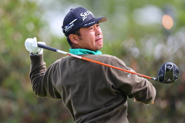 NEWTON SQUARE, PA - MAY 15: Hideki Matsuyama of Japan tees off at the first tee during Round two of the 2026 PGA, Golf Herren Championship on May 15, 2026 at Aronimink Golf Club in Newtown Square, Pennsylvania. (Photo by Rich Graessle Icon Sportswire) GOLF: MAY 15 PGA PGA Championship EDITORIAL USE ONLY Icon260515257412
