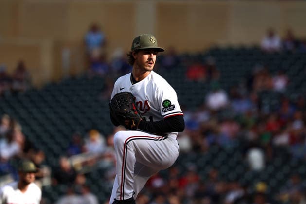 May 15th, 2026: Minnesota Twins starting pitcher Joe Ryan (41) pitches in the first inning during a MLB, Baseball Herren, USA Baseball game between the Milwaukee Brewers and the Minnesota Twins at Target Field in Minneapolis, Minnesota. CSM Minneapolis USA - ZUMAc04_ 20260515_zma_c04_018 Copyright: xStevenxGarciax