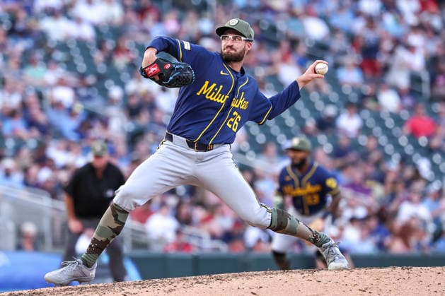 May 15th, 2026: Milwaukee Brewers pitcher Aaron Ashby (26) pitches in the sixth inning during a MLB, Baseball Herren, USA Baseball game between the Milwaukee Brewers and the Minnesota Twins at Target Field in Minneapolis, Minnesota. CSM MLB 2026: Brewers Vs Twins MAY 15  - ZUMAc04_ 20260515_zma_c04_037 Copyright: xStevenxGarciax