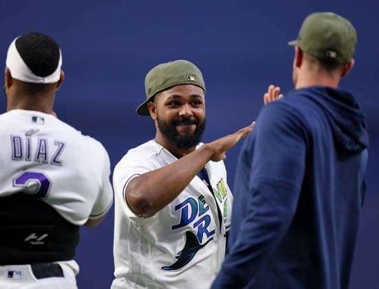 May 15, 2026, U.S.: Tampa Bay Rays third baseman JUNIOR CAMINERO (13) celebrates after a Rays victory against the Miami Marlins. The Tampa Bay Rays hosted the Miami Marlins at Tropicana Field in St. Petersburg, FL. MLB, Baseball Herren, USA 2026: Miami Marlins 2:7 Tampa Bay Rays  - ZUMAm299 20260515_znp_m299_037 Copyright: xTaylorxMcFeex