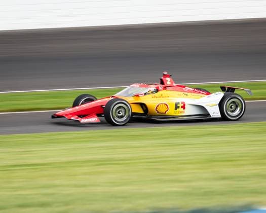 May 15, 2026, Speedway, Indiana, USA: JOSEF NEWGARDEN, driver of the No. 2 Chevrolet for Team Penske, drives onto the track during Fast Friday of the 110th Indianapolis 500 at Indianapolis Motor Speedway. IndyCar, Indy Car, IRL, USA 2026: Indy 500 Fast Friday Practice  - ZUMAw173 20260515_zsp_w173_002 Copyright: xLukexWelshx