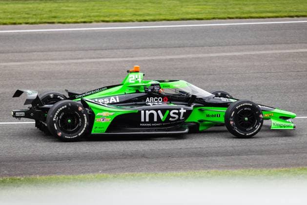 May 15, 2026, Speedway, Indiana, USA: JACK HARVEY, driver of the No. 24 Chevrolet for Dreyer & Reinbold Racing, drives out of pit lane during Fast Friday of the 110th Indianapolis 500 at Indianapolis Motor Speedway. Speedway USA - ZUMAw173 20260515_zsp_w173_035 Copyright: xLukexWelshx