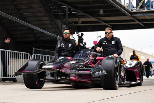 May 15, 2026, Speedway, Indiana, USA: Crew members for KATHERINE LEGGE, driver of the No. 11 Chevrolet for HMD Motorsports with A.J. Foyt Racing, take the car through Gasoline Alley during Fast Friday of the 110th Indianapolis 500 at Indianapolis Motor Speedway. IndyCar, Indy Car, IRL, USA 2026: Indy 500 Fast Friday Practice  - ZUMAw173 20260515_zsp_w173_060 Copyright: xLukexWelshx