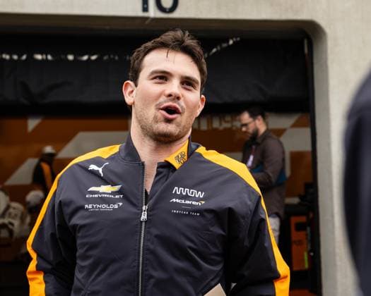 May 15, 2026, Speedway, Indiana, USA: PATO O WARD, driver of the No. 5 Chevrolet for Arrow McLaren, talks to fans during Fast Friday of the 110th Indianapolis 500 at Indianapolis Motor Speedway. IndyCar, Indy Car, IRL, USA 2026: Indy 500 Fast Friday Practice  - ZUMAw173 20260515_zsp_w173_065 Copyright: xLukexWelshx