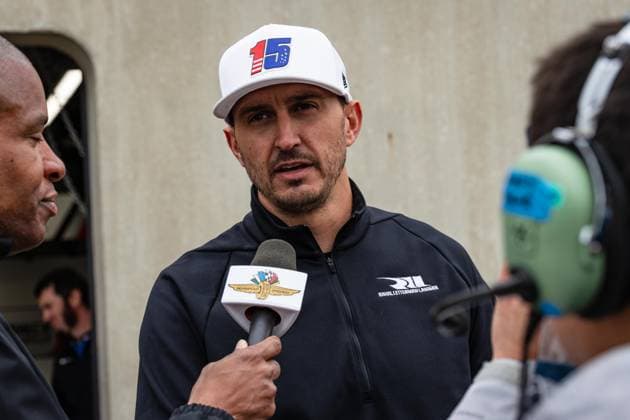 May 15, 2026, Speedway, Indiana, USA: GRAHAM RAHAL, driver of the No. 15 Honda for Rahal Letterman Lanigan Racing, talks to the Indianapolis Motor Speedway media during Fast Friday of the 110th Indianapolis 500 at Indianapolis Motor Speedway. IndyCar, Indy Car, IRL, USA 2026: Indy 500 Fast Friday Practice  - ZUMAw173 20260515_zsp_w173_071 Copyright: xLukexWelshx