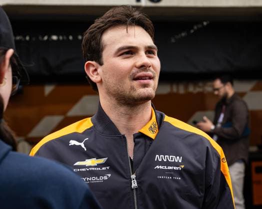May 15, 2026, Speedway, Indiana, USA: PATO O WARD, driver of the No. 5 Chevrolet for Arrow McLaren, talks to fans during Fast Friday of the 110th Indianapolis 500 at Indianapolis Motor Speedway. Speedway USA - ZUMAw173 20260515_zsp_w173_066 Copyright: xLukexWelshx