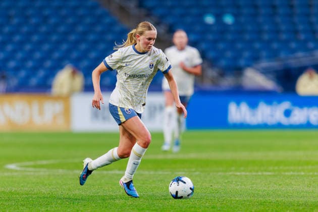 May 15, 2026, Seattle, Washington, USA: Seattle Reign FC Forward MADDIE DAHLIEN (5) in action during a NWSL 2026 regular season game between Seattle Reign FC and NY Gotham FC at Lumen Field in Seattle on May 15, 2026. Gotham FC won 2:0. 2026 Soccer: NWSL Seattle Reign 0:2 NY Gotham  - ZUMAw150 20260515_zsp_w150_027 Copyright: xJasonxWangx