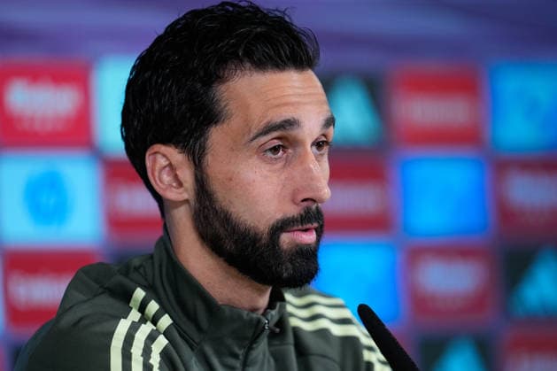 May 16, 2026, Valdebebas, Madrid, Spain: Alvaro Arbeloa, head coach of Real Madrid, attends his press conference, PK, Pressekonferenz during the training day of Real Madrid ahead the Spanish League, LaLiga EA Sports, football match against Sevilla FC at Ciudad Deportiva Real Madrid on May 16, 2026, in Madrid, Spain. Alvaro Arbeloa Press Conference For Real Madrid - Laliga Ea Sports - ZUMAa181 20260516_zaa_a181_025 Copyright: xDennisxAgyemanx