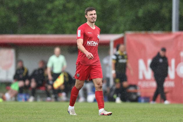 16.05.2026, Herren, Fussball, Saison 2025 2026, Regionalliga Bayern, 34. Spieltag: TSV Aubstadt - SpVgg Bayreuth Max Grimm ( 9, TSV Aubstadt) Sulzfeld Schulstadion Aubstadt (NGN Arena) Bayern Deutschland