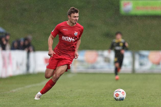16.05.2026, Herren, Fussball, Saison 2025 2026, Regionalliga Bayern, 34. Spieltag: TSV Aubstadt - SpVgg Bayreuth Max Grimm ( 9, TSV Aubstadt) Sulzfeld Schulstadion Aubstadt (NGN Arena) Bayern Deutschland