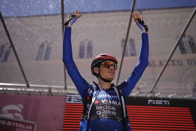 Denmark™s Jonas Vingegaard Hansen of Team Visma Lease A Bike during Stage 8 of the Giro d™Italia, from Chieti to Fermo, Italy, Saturday, May 16, 2026.  Copyright: xFabioxFerrari LaPressex