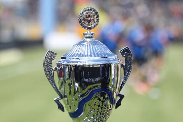Fußball Regionalliga Nordost: 1. FC Lok Leipzig - 1. FC Magdeburg II; 16.05.2026 Der Meister-Pokal der Regionalliga Nordost. Detail, Trophäe, Sieger. Fußball, Regionalliga Nordost, Saison 2025 2026, 34. Spieltag: 1. FC Lok Leipzig vs. 1. FC Magdeburg II am 16.05.2026 im Bruno-Plache-Stadion, Leipzig. Copyright: xBEAUTIFULxSPORTS JanxKaeferx