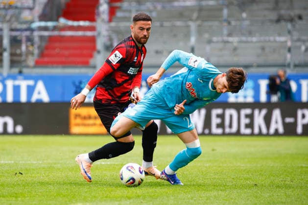 16.05.2026, xavx, Fussball 3.Liga, SV Wehen Wiesbaden - TSG Hoffenheim U23 v.l. Fatih Kaya (SV Wehen Wiesbaden), Luca Erlein (TSG 1899 Hoffenheim II) (DFL DFB REGULATIONS PROHIBIT ANY USE OF PHOTOGRAPHS as IMAGE SEQUENCES and or QUASI-VIDEO) Wiesbaden