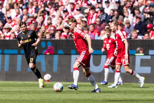 MUNICH, GERMANY - MAY 16: Joshua Kimmich (FC Bayern Muenchen, 6) controls the ball during the Bundesliga match between FC Bayern Muenchen vs. 1. FC Koeln at Allianz Arena on matchday 34 of the 1. Bundesliga on May 16, 2026 in Munich, Germany. DFL REGULATIONS PROHIBIT ANY USE OF PHOTOGRAPHS AS IMAGE SEQUENCES AND OR QUASI-VIDEO. Bavaria Germany Copyright: xSteffiexWunderlx