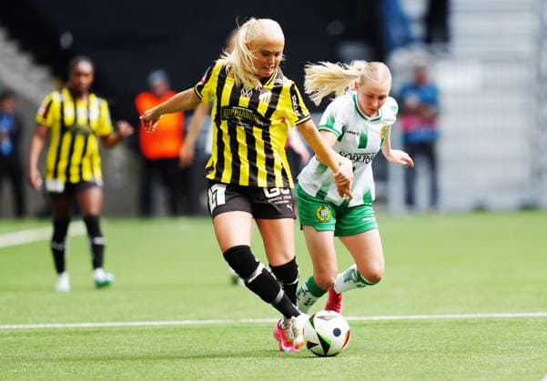 STOCKHOLM, SVERIGE 20260516 Häckens Alva Selerud mot Hammarbys Emilie Joramo under lördagens finalmatch i Svenska cupen mellan Hammarby IF och BK Häcken FF pa 3Arena. STOCKHOLM SVERIGE x10658x
