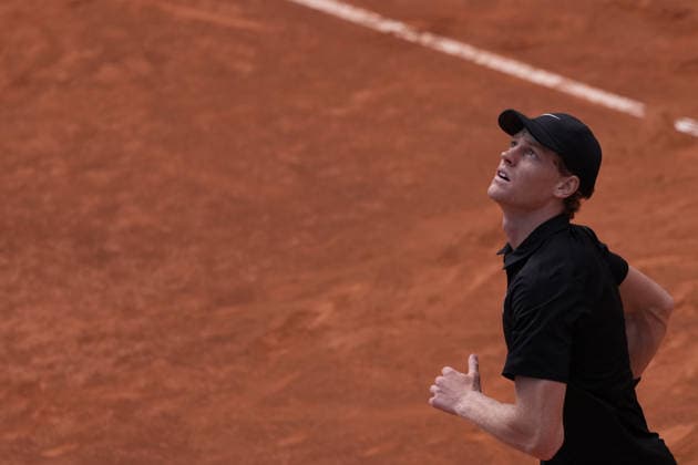 Jannik Sinner during the match between Jannik Sinner (ITA) vs Daniil Medvedev at the Italian Open in Rome, Saturday, May 16, 2026. (Alfredo Falcone LaPresse)  Copyright: xAlfredoxFalcone LaPressex
