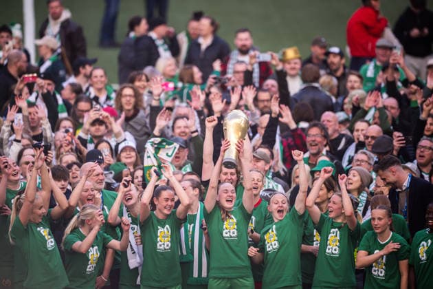 260516 Hammarbys Vilde Hasund jublar efter finalen i Svenska Cupen mellan Hammarby och Häcken den 16 maj 2026 i Stockholm. Copyright: MAXIMxTHORE BB260516MT070