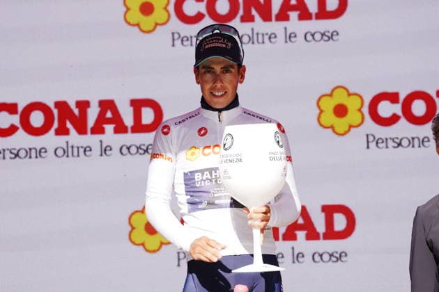 Portugal™s Afonso Oliveira Eulalio of Bahrain Victorious white jersey during Stage 8 of the Giro d™Italia, from Chieti to Fermo, Italy, Saturday, May 16, 2026.  Copyright: xGianmattiaxD Alberto LaPressex