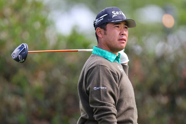 NEWTON SQUARE, PA - MAY 15: Hideki Matsuyama of Japan tees off at the first tee during Round two of the 2026 PGA, Golf Herren Championship on May 15, 2026 at Aronimink Golf Club in Newtown Square, Pennsylvania. (Photo by Rich Graessle Icon Sportswire) GOLF: MAY 15 PGA PGA Championship EDITORIAL USE ONLY Icon260515257952