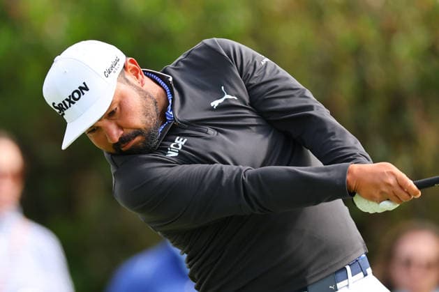 NEWTON SQUARE, PA - MAY 15: J.J. Spaun of the United States tees off at the first tee during Round two of the 2026 PGA, Golf Herren Championship on May 15, 2026 at Aronimink Golf Club in Newtown Square, Pennsylvania. (Photo by Rich Graessle Icon Sportswire) GOLF: MAY 15 PGA PGA Championship EDITORIAL USE ONLY Icon260515258012