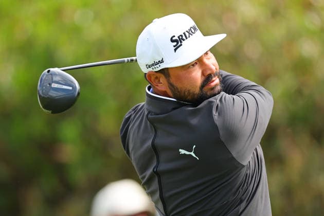 NEWTON SQUARE, PA - MAY 15: J.J. Spaun of the United States tees off at the first tee during Round two of the 2026 PGA, Golf Herren Championship on May 15, 2026 at Aronimink Golf Club in Newtown Square, Pennsylvania. (Photo by Rich Graessle Icon Sportswire) GOLF: MAY 15 PGA PGA Championship EDITORIAL USE ONLY Icon260515258022