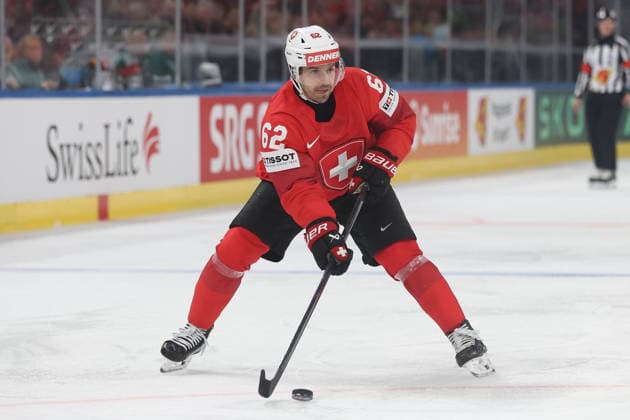 Eishockey WM 2026 SUI - LAT Denis Malgin (Schweiz) 16.05.2026 Swiss Life Arena Zuerich , SCHWEIZ, Herren IIHF Eishockey World Championship, WM, Weltmeisterschaft Zurich 2026 Gruppe Schweiz - Lettland Denis Malgin (Schweiz)
