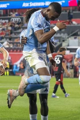 new york red bulls e new york city fc pela major league soccer Andres Perea of NYCFC celebrates his goal during the match between the New York Red Bulls and New York City FC, in Major League Soccer, at Sports Illustrated Stadium, on Saturday, May 16, 2026 harrison sports illustrated stadium NJ united states Copyright: xWILLIAMxVOLCOVx