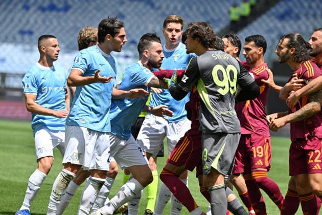 RECORD DATE NOT STATED 17th May 2026, Stadio Olimpico, Rome, Italy; Serie A Football; Roma versus Lazio; A scuffle broke out between Roma and Lazio players AllShotLive