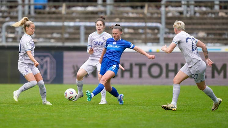 17.05.2026, Hänsch-Arena, Meppen, GER, Fußball, 2. Bundesliga, Frauen: SV Meppen vs VfL Bochum, Lana Hubbeling (SV Meppen 18) DFL REGULATIONS PROHIBIT ANY USE OF PHOTOGRAPHS AS IMAGE SEQUENCES AND OR QUASI-VIDEO. Meppen Niedersachsen Deutschland Hänsch-Arena