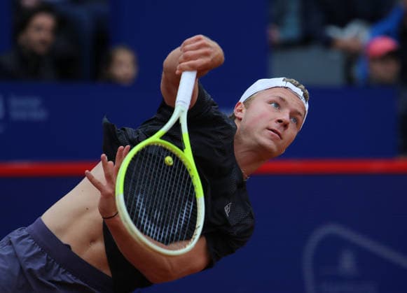 Bitpanda Hamburg Open, ATP, Tennis Herren 500, 2. Runde in der Qualifikation: DTB-Profi Max Schönhaus ballt die Faust nach einem gewonnenen Ballwechsel