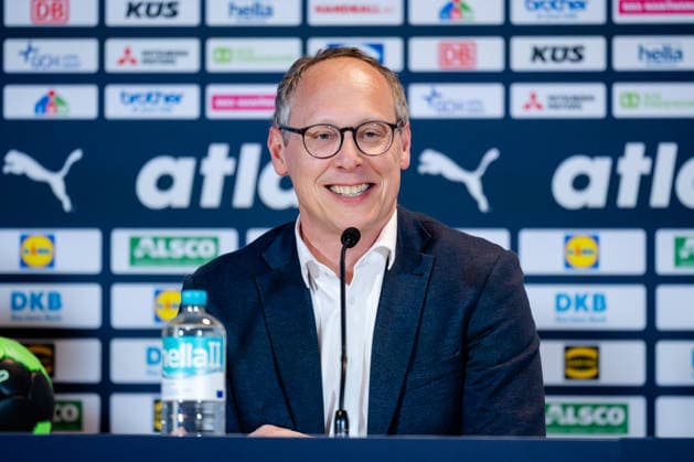 Dortmund 17.05.2026, Handball, Herren, Länderspiel, Deutschland Dänemark Mark Schober informiert vor dem Länderspiel auf einer Pressekonferenz über den aktuellen Stand zur Handball-WM 2026 in Deutschland
