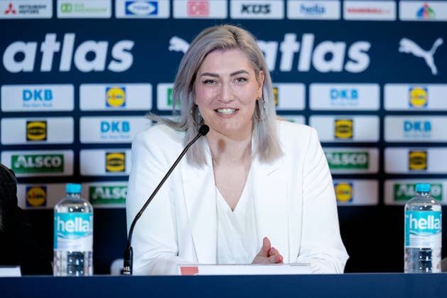 Dortmund 17.05.2026, Handball, Herren, Länderspiel, Deutschland Dänemark Anja Althaus eine der Botschafterin für die Handball-WM 2026 in Deutschland bei der Vorstellung vor dem Länderspiel