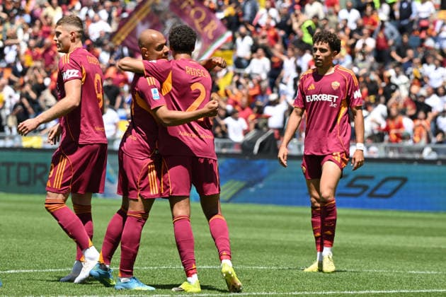 RECORD DATE NOT STATED 17th May 2026, Stadio Olimpico, Rome, Italy; Serie A Football; Roma versus Lazio; AS Roma s players celebrate their victory at the end of the match AllShotLive
