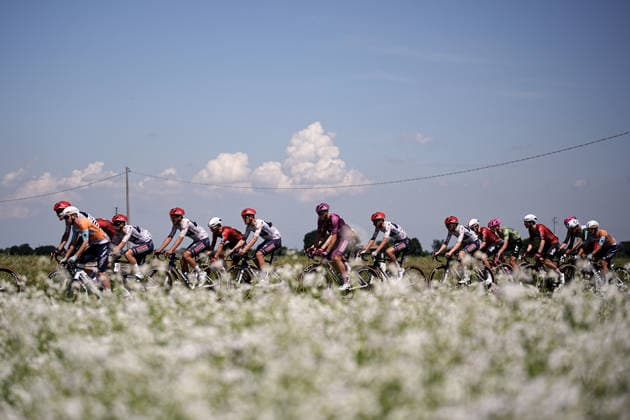 The pack rides during Stage 9 of the Giro d™Italia from Cervia to Corno alle Scale, Italy, Sunday May 17, 2026.  Copyright: xMarcoxAlpozzi LaPressex