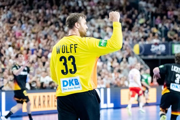Dortmund 17.05.2026, Handball, Herren, Länderspiel, Deutschland Dänemark Andreas Wolff (Deutschland, 33) jubelt nach einer Parade