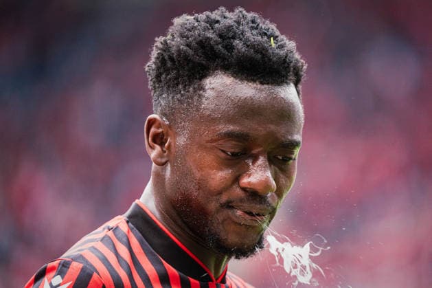 2. Bundesliga: Hannover 96 vs. 1. FC Nürnberg, 17.05.2026 Mustapha Bundu (Hannover 96, 7) spuckt; Fußball, 2. Bundesliga, 34. Spieltag: Hannover 96 vs. 1. FC Nürnberg am 17.05.2026 in der Heinz von Heiden Arena, Hannover DFL REGULATIONS PROHIBIT ANY USE OF PHOTOGRAPHS AS IMAGE SEQUENCES AND OR QUASI-VIDEO. Copyright: xBEAUTIFULxSPORTS Tonhäuserx