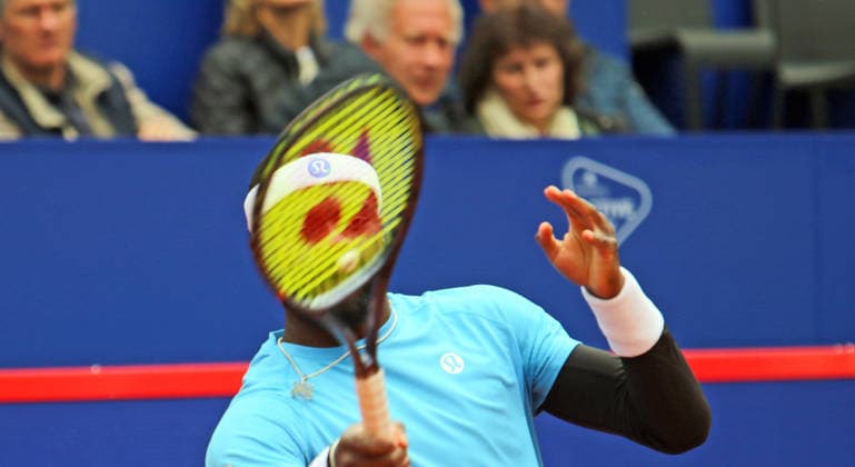Tennis-Stadion am Rothenbuam: RothenbaumBitpanda Hamburg Open, ATP, Tennis Herren 500, 1. Runde: Frances Tiafoe (USA).