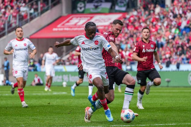 Deutschland: Fussball 2. Bundesliga, Saison 2025 26, 34. Spieltag, Hannover 96 vs 1. FC Nürnberg, 17.05.2026, Heinz von Heiden Arena (Hannover, Niedersachsen) Torschuss zum 2:2 durch Mohamed Ali Zoma (1. FC Nürnberg, 23) Copyright: xLeonxFrickx