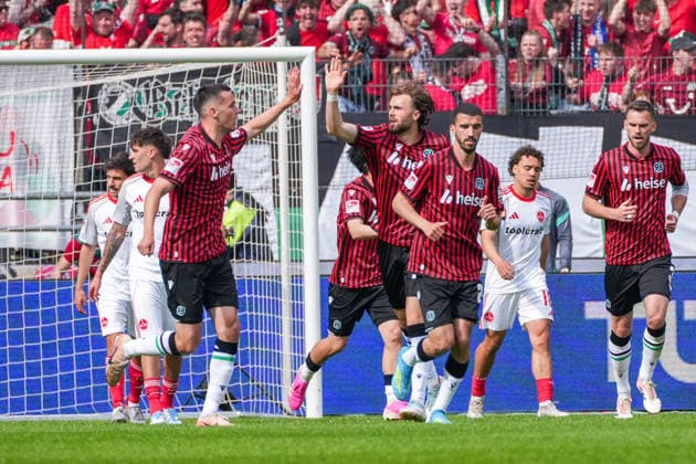 Deutschland: Fussball 2. Bundesliga, Saison 2025 26, 34. Spieltag, Hannover 96 vs 1. FC Nürnberg, 17.05.2026, Heinz von Heiden Arena (Hannover, Niedersachsen) Tor zum 3:2 durch Stefan Teitur Thordarson, Stefan Teitur Thordarson (Hannover 96, 23) Freude Jubel Emotionen Copyright: xLeonxFrickx