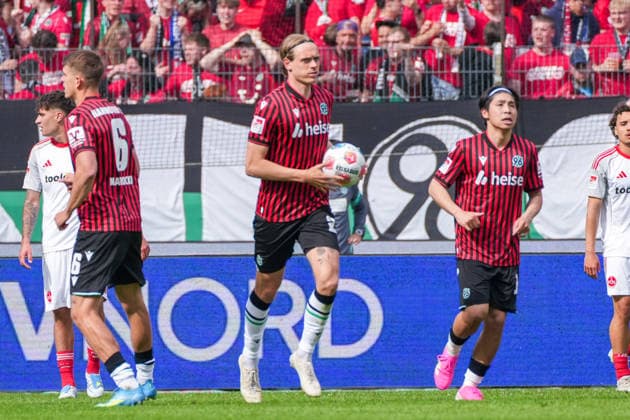 Deutschland: Fussball 2. Bundesliga, Saison 2025 26, 34. Spieltag, Hannover 96 vs 1. FC Nürnberg, 17.05.2026, Heinz von Heiden Arena (Hannover, Niedersachsen) Tor zum 3:2 durch Stefan Teitur Thordarson, Stefan Teitur Thordarson (Hannover 96, 23) Freude Jubel Emotionen Copyright: xLeonxFrickx