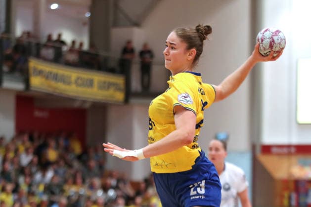 Handball, 2. Alsco HBF: HC Leipzig - Bergischer HC; 17.05.2026 Marlene Tucholke (23, HC Leipzig). 2. Alsco Handball Bundesliga Frauen, HBF, Saison 2025 2026, 28. Spieltag: HC Leipzig vs. Bergischer HC am 17.05.2026 in der Sporthalle Brüderstraße Leipzig. Copyright: xBEAUTIFULxSPORTS JanxKaeferx