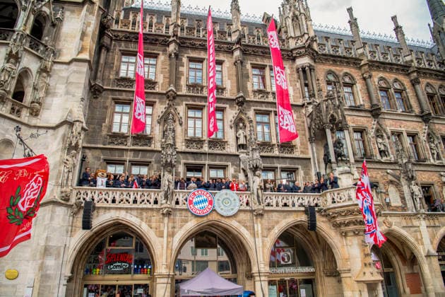 17.05.2026, Fussball Bundesliga 2025 2026, Meisterfeier des FC Bayern München auf dem Rathausbalkon in München.