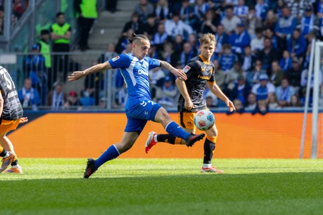 Deutschland: 2.Bundesliga, 34. Spieltag, Saison 2025 2026, 1.FC Magdeburg vs 1. FC Kaiserslautern Avnet Arena (Magdeburg) : Atik Baris (1. FC Magdeburg, 23) Copyright: xMichellexLukax