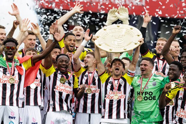 SOCCER - BL, A.Wien vs LASK VIENNA,AUSTRIA,17.MAY.26 - SOCCER - ADMIRAL Bundesliga, championship group, FK Austria Wien vs Linzer ASK. Image shows the rejoicing of LASK. Keywords: meisterteller.  GEPAxpictures xArminxRauthner