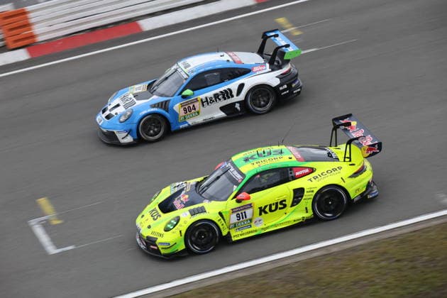 RECORD DATE NOT STATED 911 Kevin Estre (FRA) Thomas Preining (AUT) Ayhancan Gueven (TUR) Matt Campell (AUS), Porsche 911 GT3 R, Team: Manthey Racing (GER) und 904 Antal Zsigo (SVK) Walter Csaba (HUN) Adam Benko (HUN) Moritz Kranz (Linz GER). Porsche 911 GT3 Cup, Team: Mühlner Motorsport powered by H&R (BEL) GER, Motorsport, 54. ADAC Ravenol 24H-Rennen Nuerburgring 2025, Rennen, Nuerburg, 17.05.2026 GER, Motorsport, 54. ADAC Ravenol 24H-Rennen Nuerburgring 2025, Rennen, Nuerburg, 17.05.2026 Nuerburg Copyright: xEibner-Pressefoto JuergenxAugstx EP_JAT