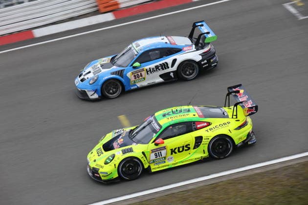 RECORD DATE NOT STATED 911 Kevin Estre (FRA) Thomas Preining (AUT) Ayhancan Gueven (TUR) Matt Campell (AUS), Porsche 911 GT3 R, Team: Manthey Racing (GER) und 904 Antal Zsigo (SVK) Walter Csaba (HUN) Adam Benko (HUN) Moritz Kranz (Linz GER). Porsche 911 GT3 Cup, Team: Mühlner Motorsport powered by H&R (BEL) GER, Motorsport, 54. ADAC Ravenol 24H-Rennen Nuerburgring 2025, Rennen, Nuerburg, 17.05.2026 GER, Motorsport, 54. ADAC Ravenol 24H-Rennen Nuerburgring 2025, Rennen, Nuerburg, 17.05.2026 Nuerburg Copyright: xEibner-Pressefoto JuergenxAugstx EP_JAT